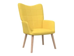 Cadeira de descanso com banco tecido amarelo mostarda PT327400