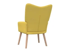 Cadeira de descanso com banco tecido amarelo mostarda PT327400