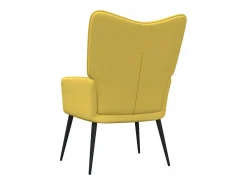 Cadeira de descanso com banco tecido amarelo mostarda PT710328