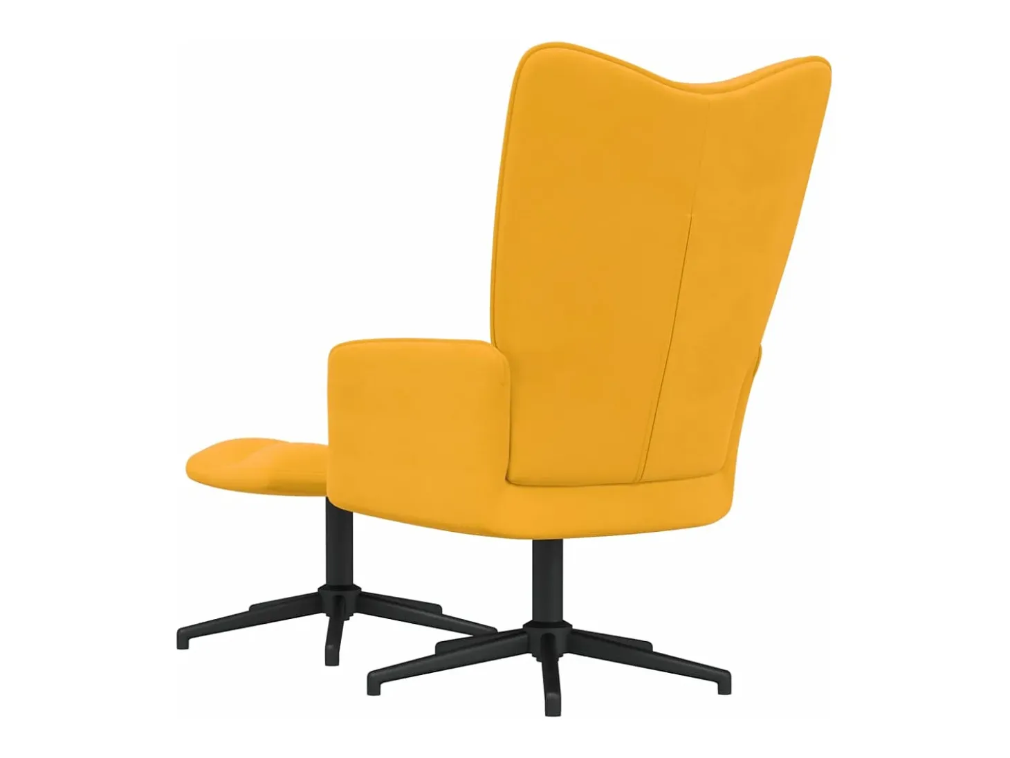 Cadeira de descanso com banco veludo amarelo mostarda PT276915
