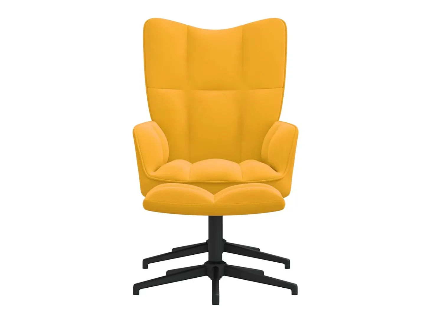 Cadeira de descanso com banco veludo amarelo mostarda PT276915