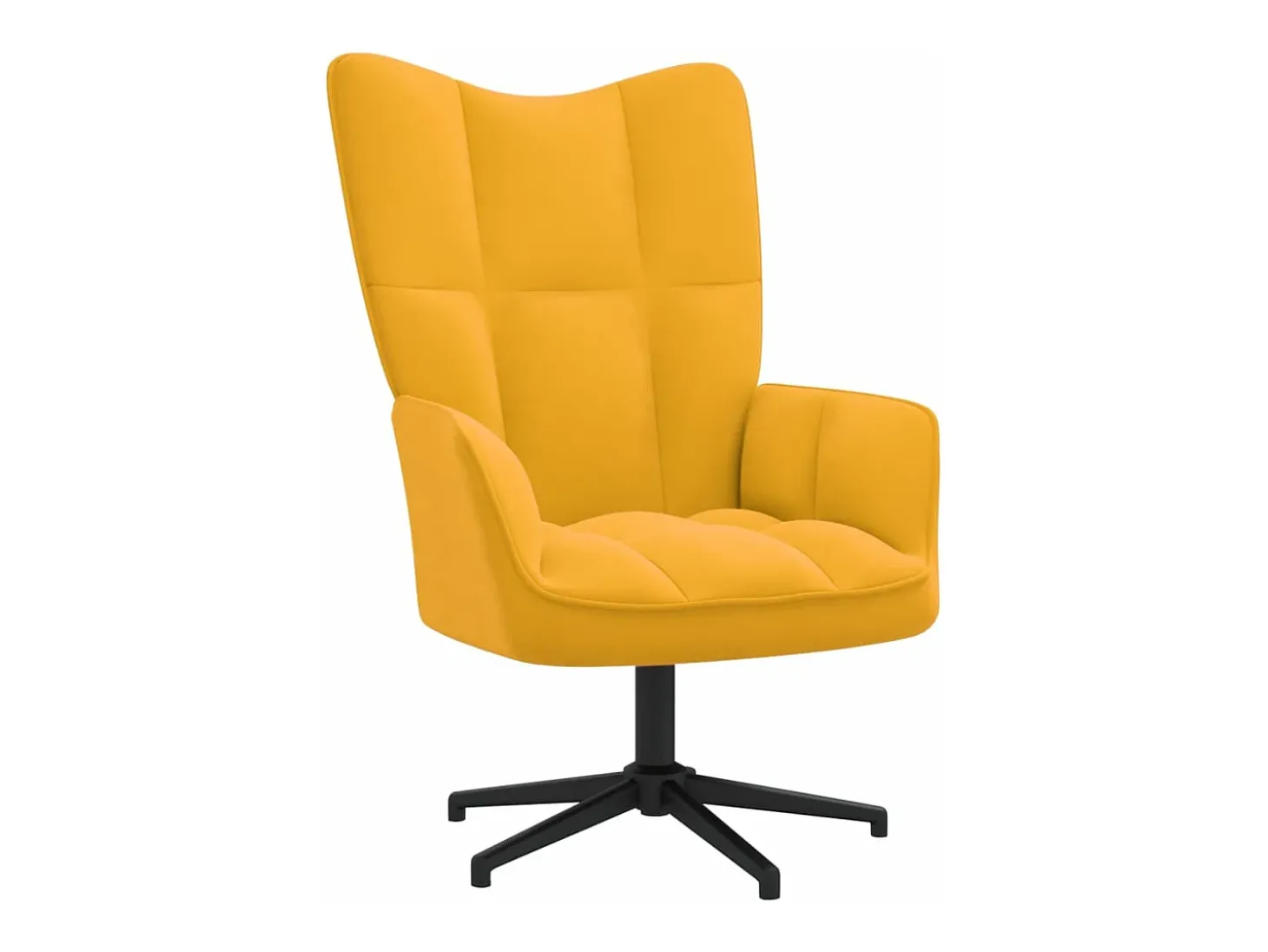 Cadeira de descanso com banco veludo amarelo mostarda PT276915