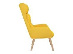 Cadeira de descanso tecido amarelo mostarda PT750334