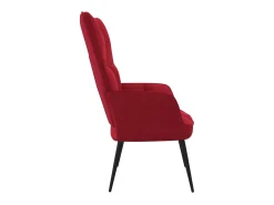 Cadeira de descanso veludo vermelho tinto PT620280