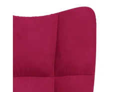 Cadeira de descanso veludo vermelho tinto
