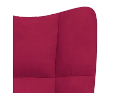 Cadeira de descanso veludo vermelho tinto