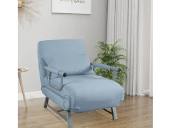 Cadeira de dormir VCM | Tecido de poliéster | Dimensões aprox. aprox. A. 95 x L. 64 x P. 78 cm | Poltrona com função de dormir | Cadeira de dormir - Kolino (Azul)