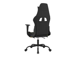 Cadeira de gaming com apoio para os pés tecido preto e amarelo