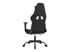 Cadeira de gaming com apoio de pés tecido preto e amarelo