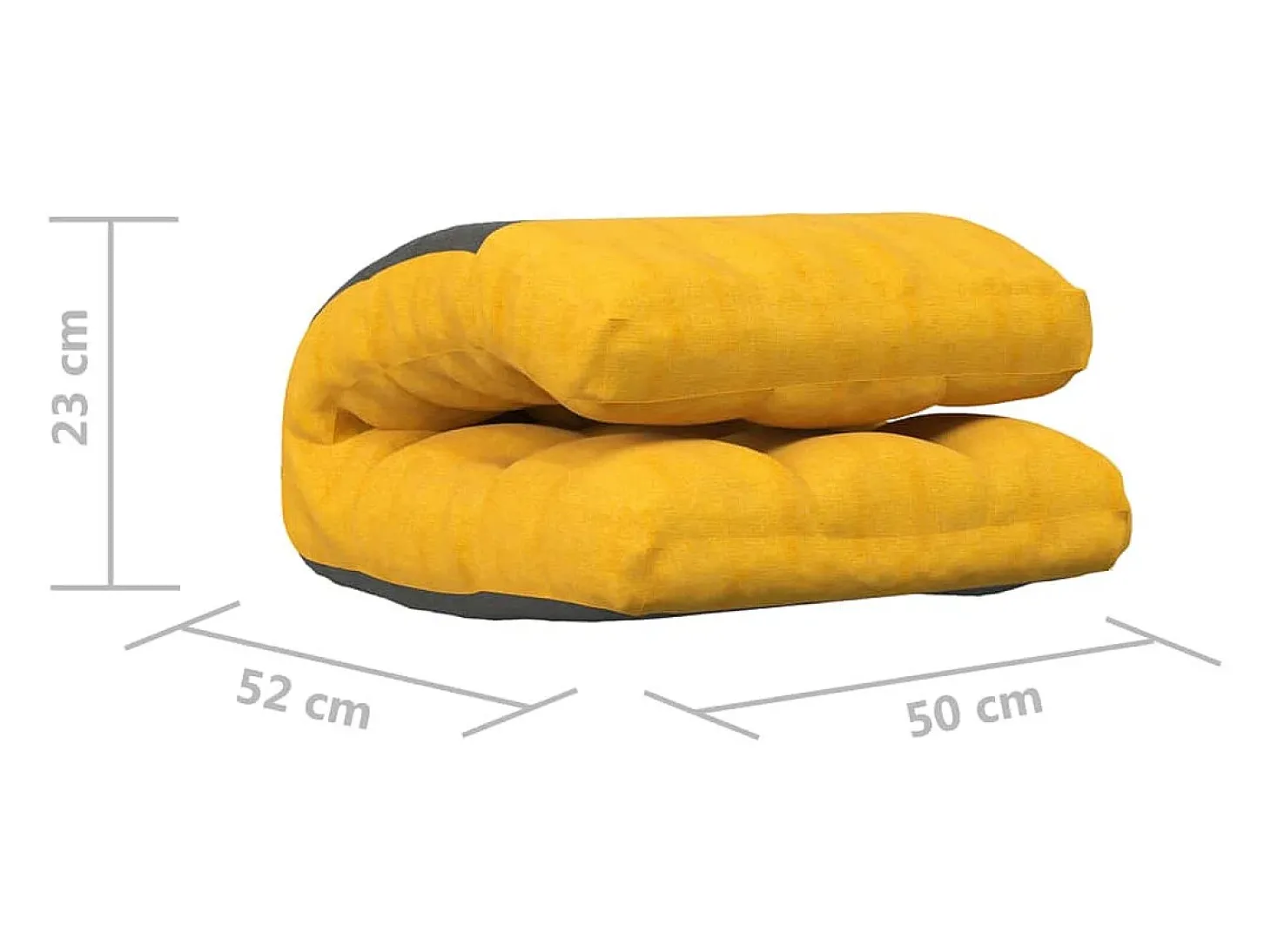 Cadeira de piso dobrável tecido amarelo mostarda