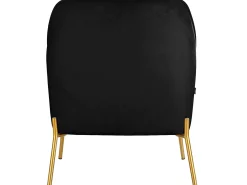 Cadeira decorativa com estofo em veludo preto