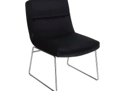 Cadeira decorativa com estofo em veludo preto