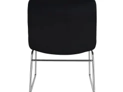 Cadeira decorativa com estofo em veludo preto
