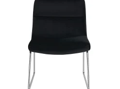 Cadeira decorativa com estofo em veludo preto