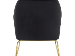 Cadeira decorativa com estofo em veludo preto