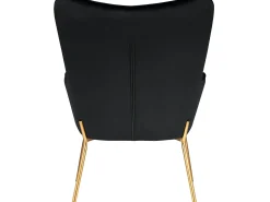 Cadeira decorativa com estofo em veludo preto