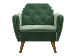 Cadeira decorativa com estofo em veludo verde claro
