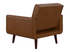 Cadeira decorativa em pele sintética camel