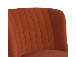 Cadeira decorativa estofada em linho cor de laranja