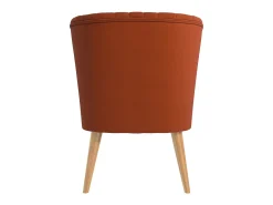 Cadeira decorativa estofada em linho cor de laranja