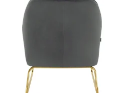 Cadeira decorativa estofada em veludo cinzento.