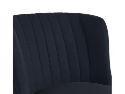 Cadeira decorativa estofada em linho azul-marinho