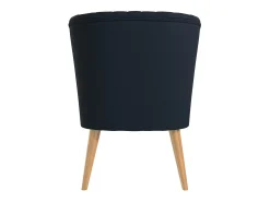 Cadeira decorativa estofada em linho azul-marinho