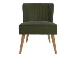 Cadeira decorativa estofada em linho verde