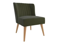 Cadeira decorativa estofada em linho verde