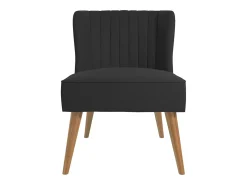 Cadeira decorativa estofada em linho cinzento