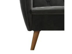 Cadeira decorativa estofada em veludo cinzento.