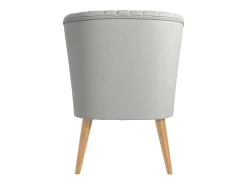 Cadeira decorativa estofada em linho cinzento claro