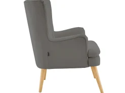 Cadeira decorativa estofada com banco em PU antracite
