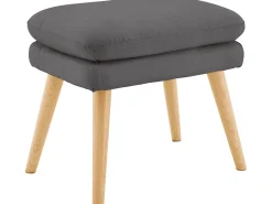 Cadeira decorativa estofada com banco em PU antracite
