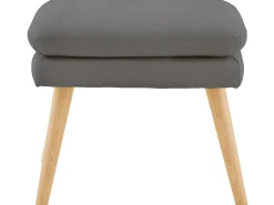 Cadeira decorativa estofada com banco em PU antracite