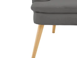 Cadeira decorativa estofada com banco em PU antracite