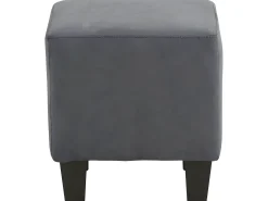 Cadeira decorativa estofada com banco em microfibra antracite