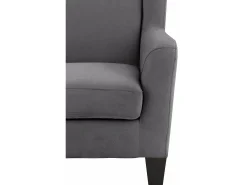 Cadeira decorativa estofada com banco em microfibra antracite