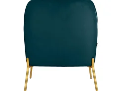Cadeira decorativa estofada em veludo de petróleo