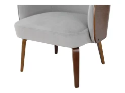 Cadeira decorativa estofada em estofo dolly teddy cinzento claro