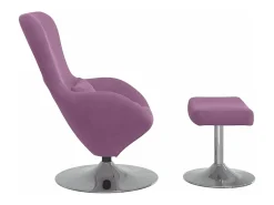 Cadeira Egg com Puff Roxo Veludo