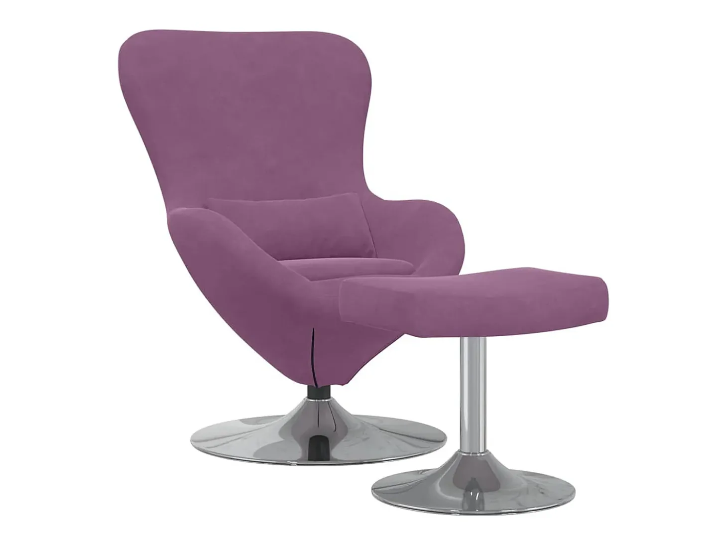 Cadeira Egg com Puff Roxo Veludo