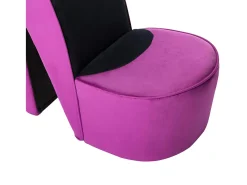 Cadeira estilo sapato de salto alto veludo roxo SHL474444