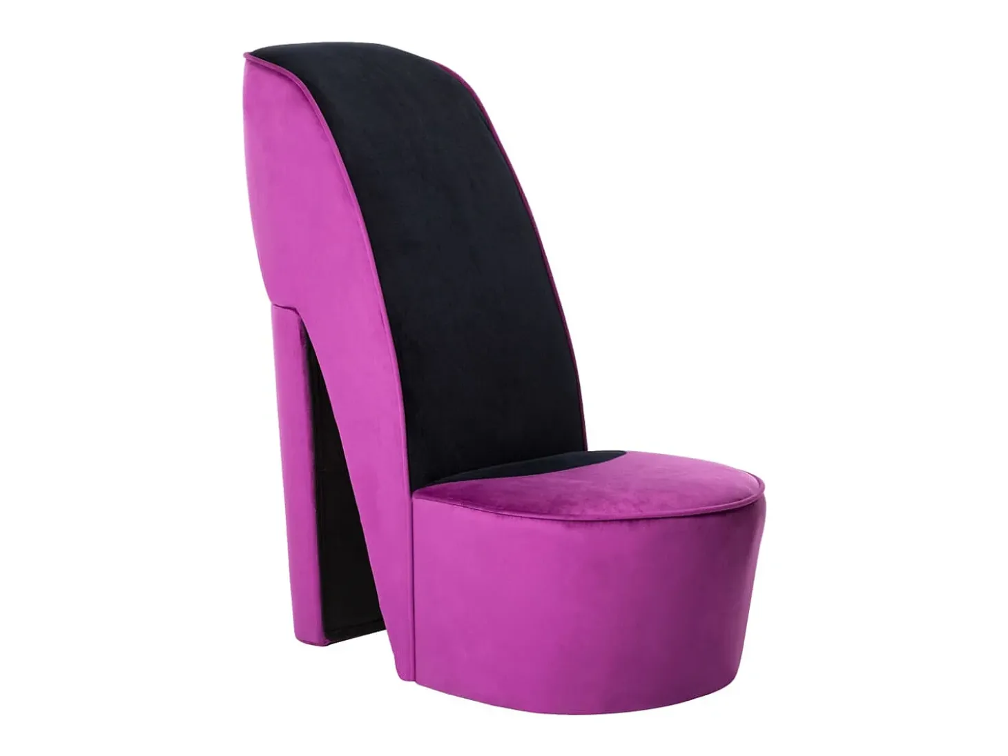 Cadeira estilo sapato de salto alto veludo roxo SHL474444