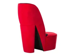 Cadeira estilo sapato de salto alto veludo vermelho SHL538473