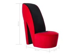 Cadeira estilo sapato de salto alto veludo vermelho SHL538473