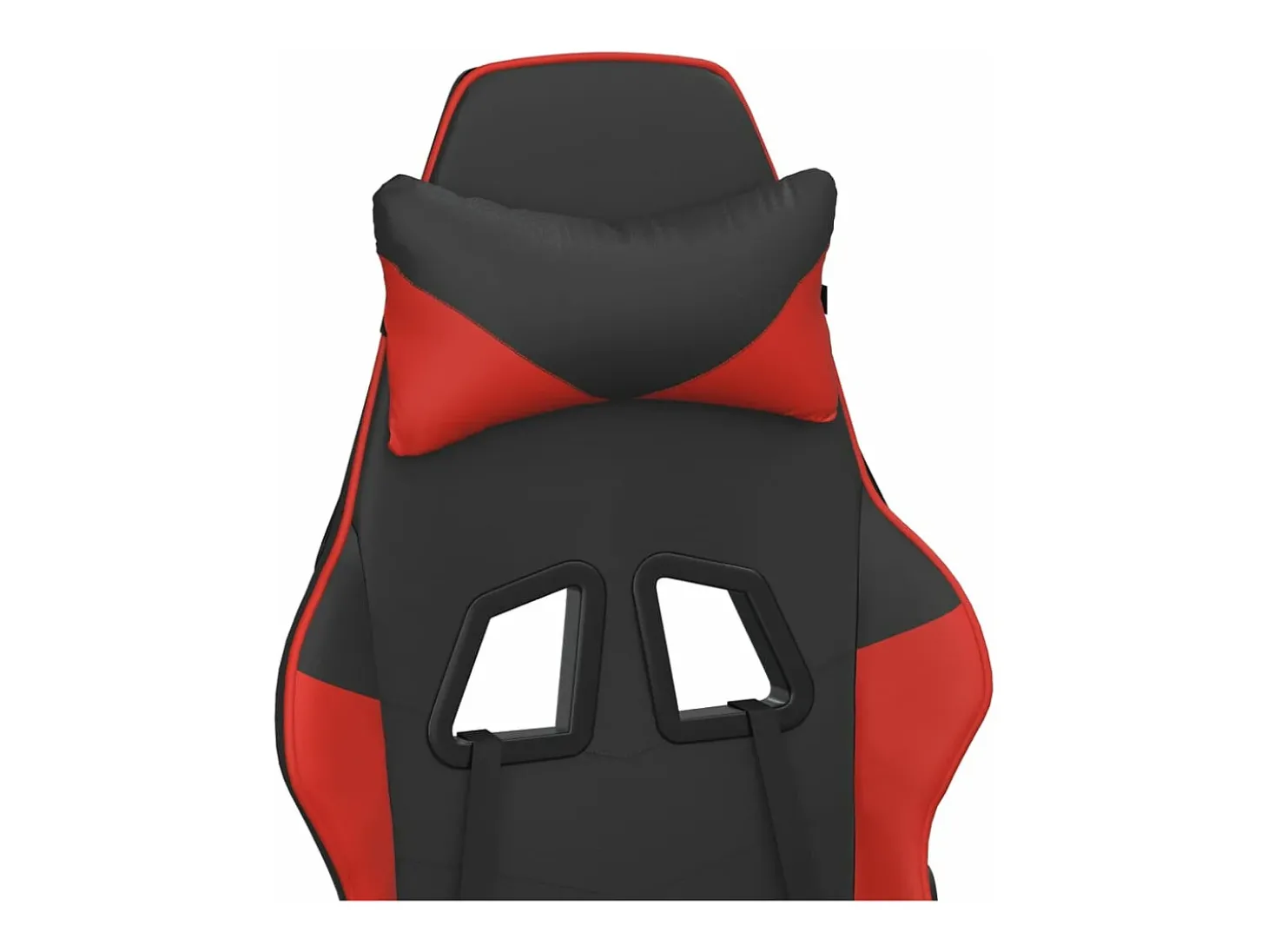 Cadeira gaming c/ apoio pés couro artificial preto e vermelho