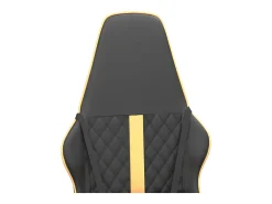 Cadeira gaming couro artificial preto e dourado