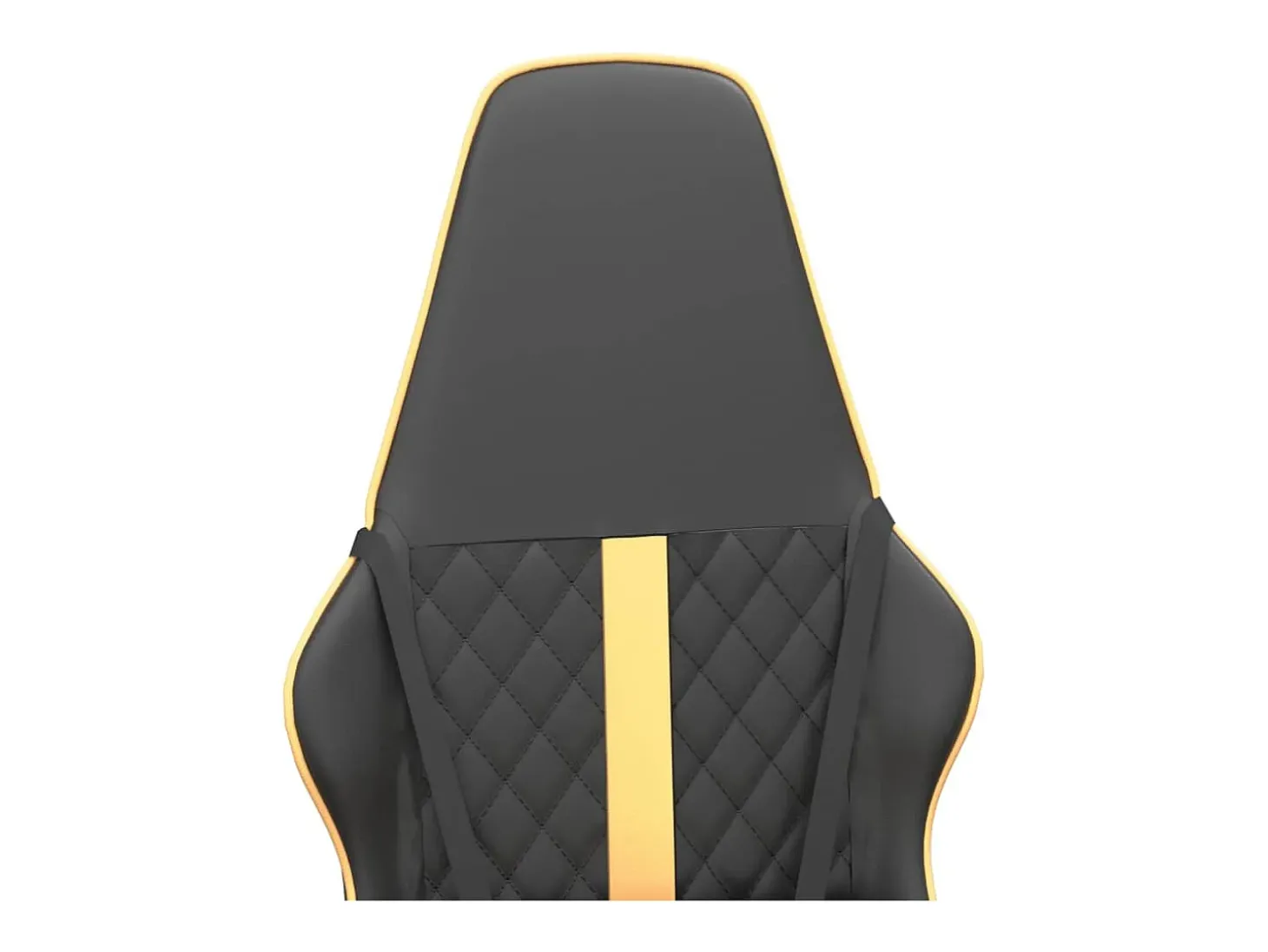 Cadeira gaming couro artificial preto e dourado