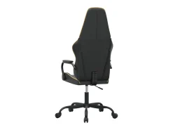 Cadeira gaming couro artificial preto e dourado